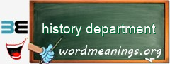 WordMeaning blackboard for history department